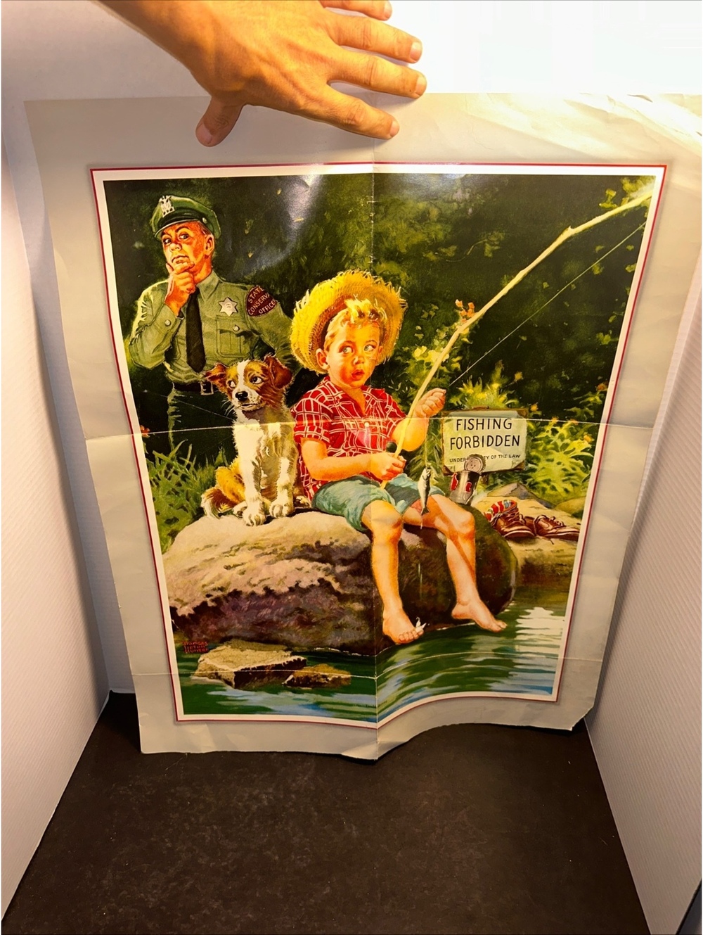 Vintage Frances Tipton Hunter Trouble Brewing large print 22 x 45.5